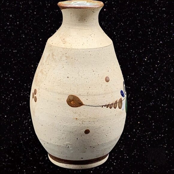 Vintage Mexican Folk Art Pottery Tonala Small Bud Vase 5”T 2”W - Picture 3 of 8